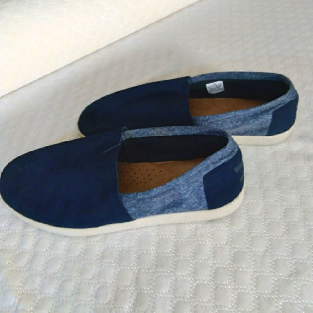 Toms Men's Navy Blue Loafers Size 12